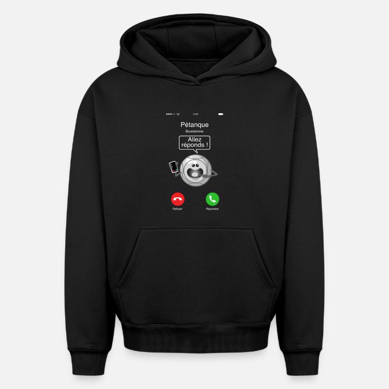 Appel de la pétanque - Sweat à capuche unisexe oversize épais SPREAD - noir