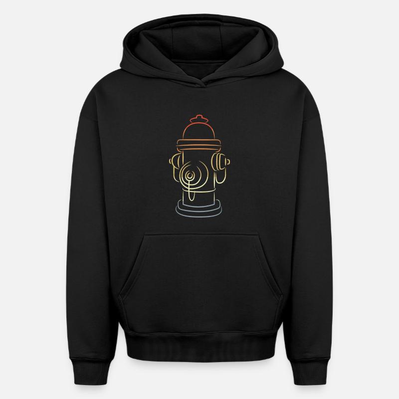 Borne d’incendie rétro - Sweat à capuche unisexe oversize épais SPREAD - noir