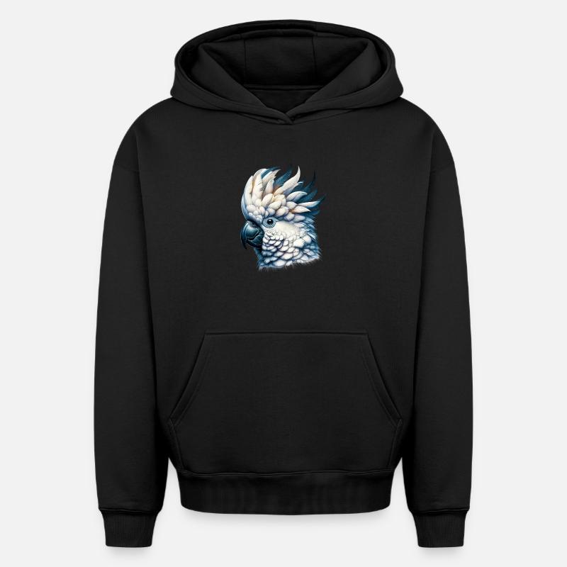 Perroquet cacatoès - Sweat à capuche unisexe oversize épais SPREAD - noir