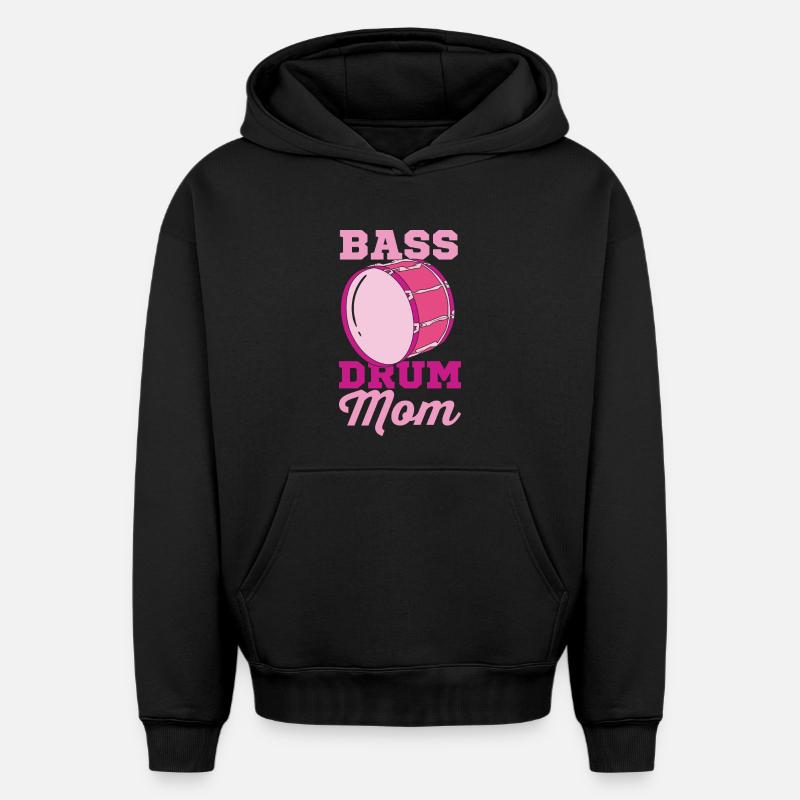 Maman grosse caisse - Sweat à capuche unisexe oversize épais SPREAD - noir