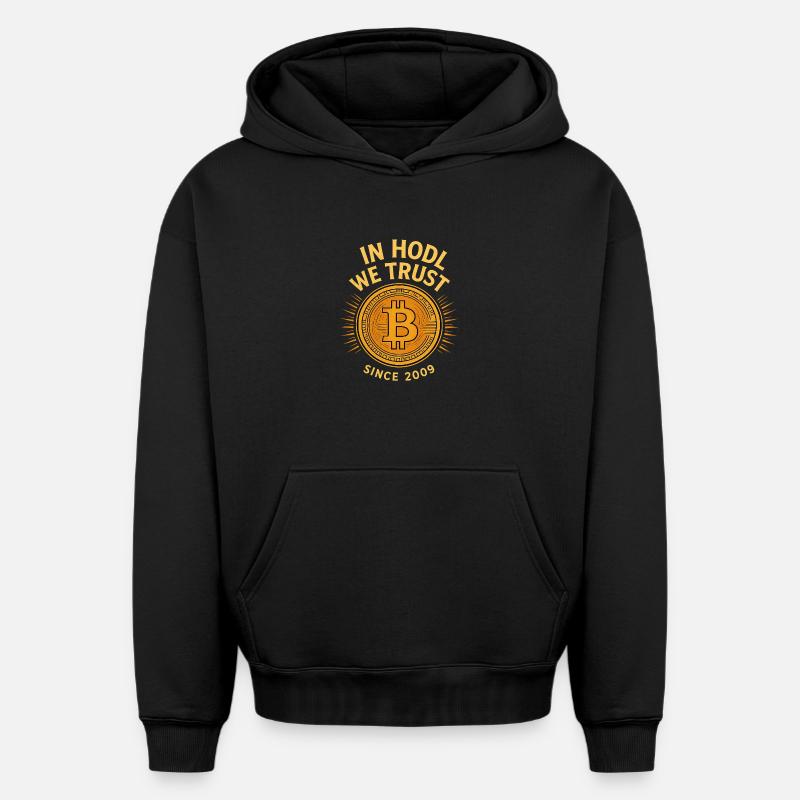 Conception de l’emblème Bitcoin Trust - Sweat à capuche unisexe oversize épais SPREAD - noir