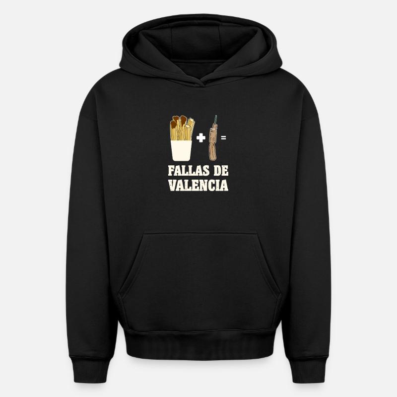 Chœur Pyro des Fallas - Sweat à capuche unisexe oversize épais SPREAD - noir