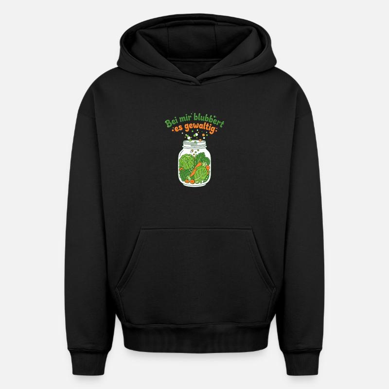 Fermentation Gemüse Einmachglas Blubbern - Oversized Heavyweight Unisex Hoodie - Schwarz