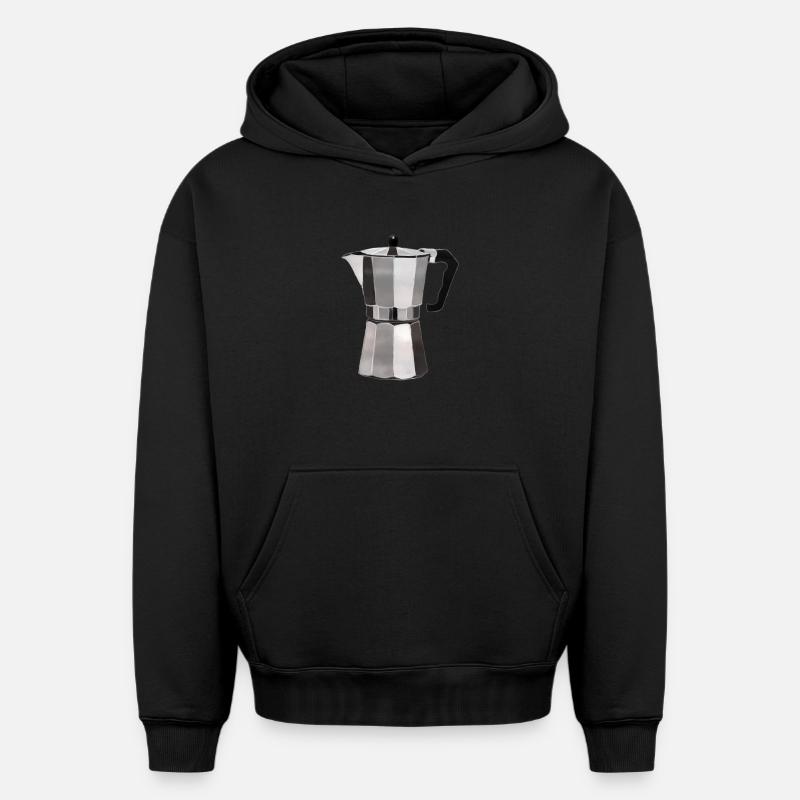 Espresso - Sweat à capuche unisexe oversize épais SPREAD - noir