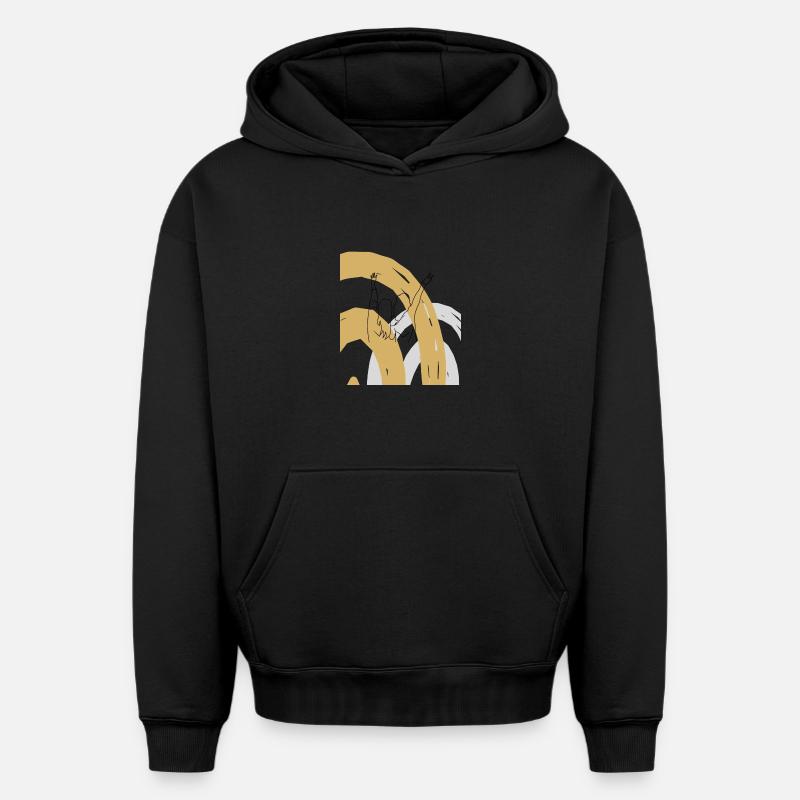 Copines Amitié Amitié melawerttext - Sweat à capuche unisexe oversize épais SPREAD - noir
