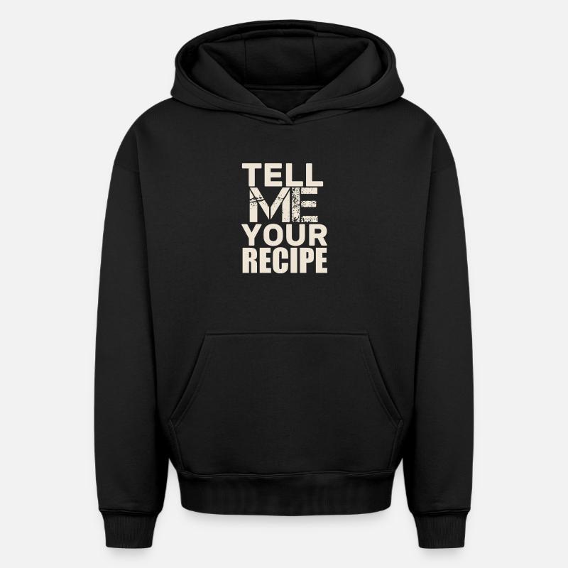 Raconter la recette - Sweat à capuche unisexe oversize épais SPREAD - noir