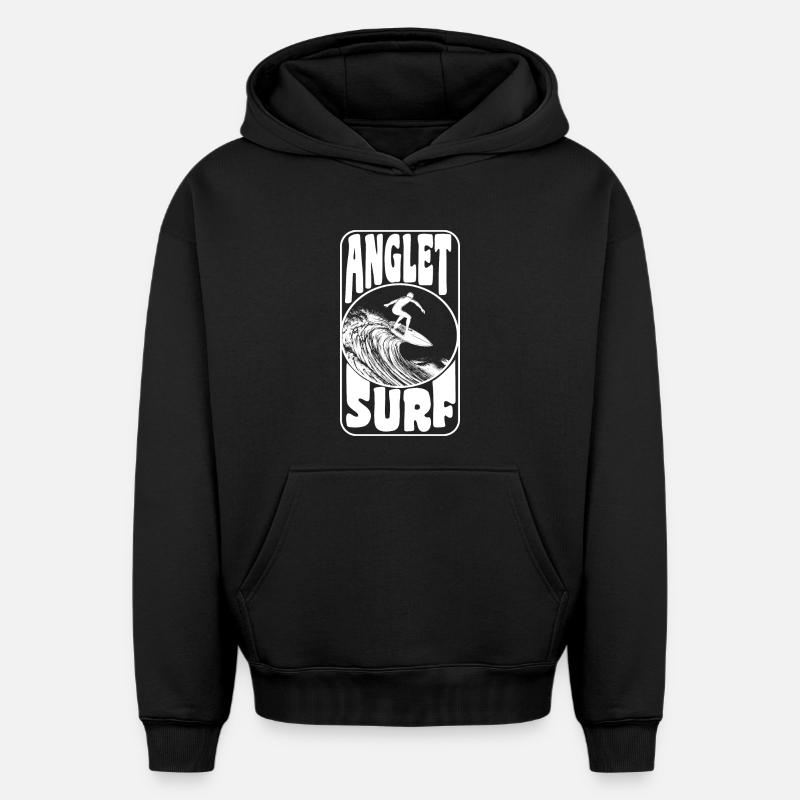 ANGLET - Sweat à capuche unisexe oversize épais SPREAD - noir