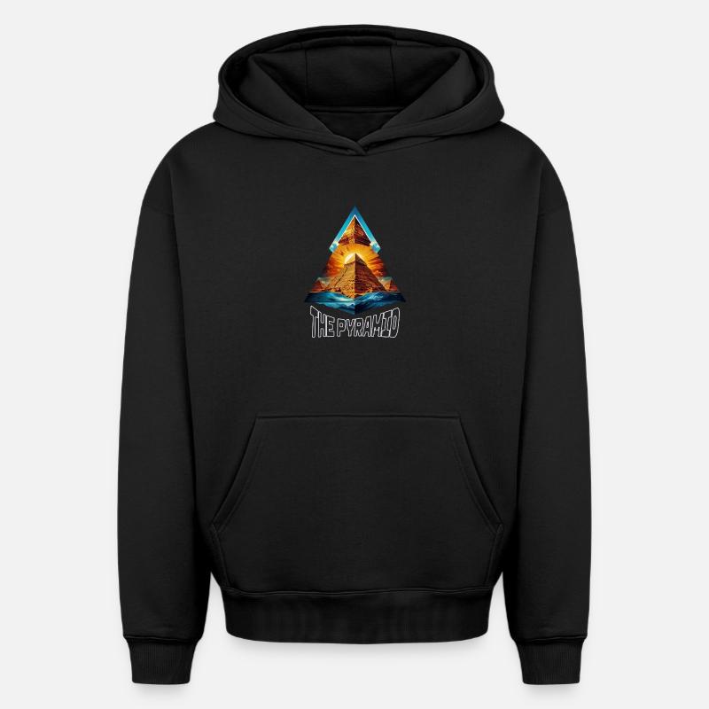 The pyramid - Sweat à capuche unisexe oversize épais SPREAD - noir