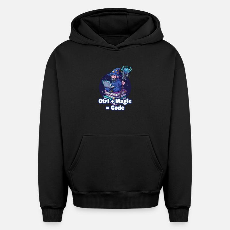 Assistant Ctrl Magic Code - Sweat à capuche unisexe oversize épais SPREAD - noir