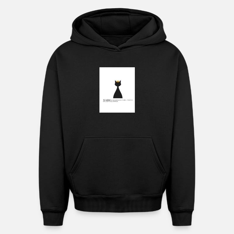 Gato Rey et son hypothèque - Sweat à capuche unisexe oversize épais SPREAD - noir