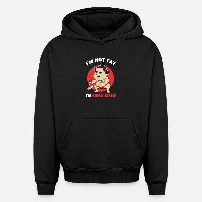 sumo - Sweat à capuche unisexe oversize épais SPREAD - noir