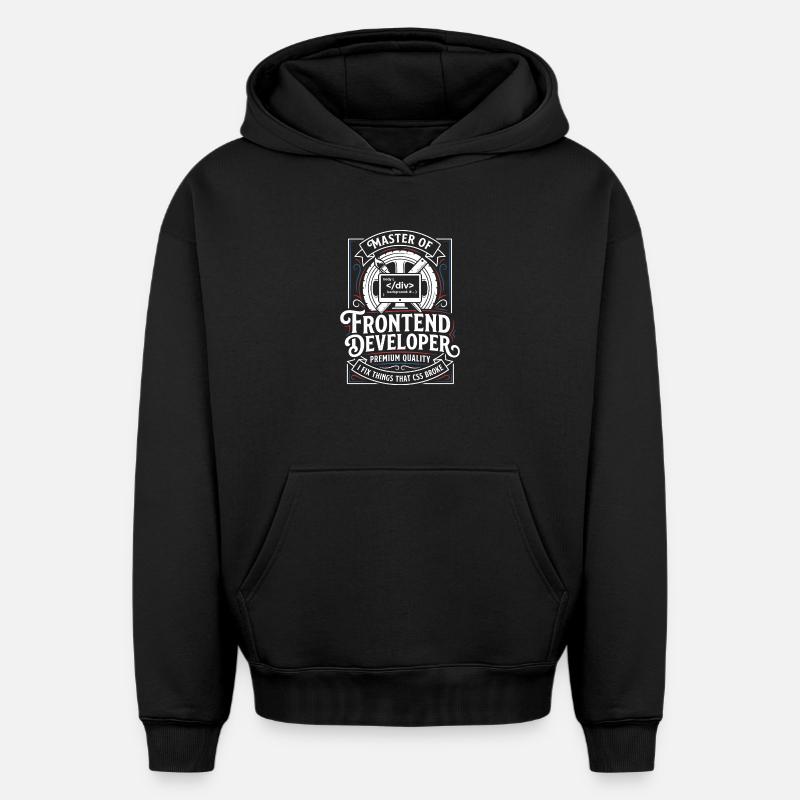 Frontend Meister: CSS HTML Kunst - Oversized Heavyweight Unisex Hoodie - Schwarz