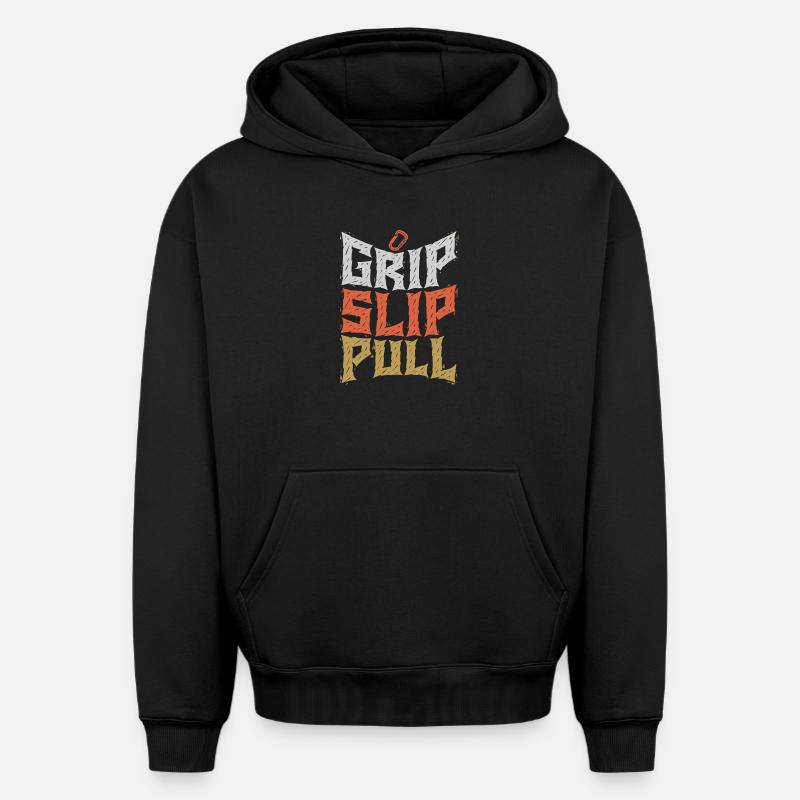 Grip Slip Pull Graphic Tee - Sweat à capuche unisexe oversize épais SPREAD - noir