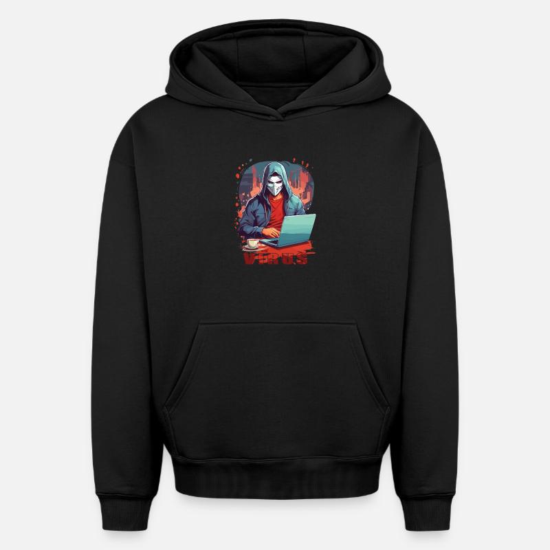 Anonymous Hacker - Oversized Heavyweight Unisex Hoodie - Schwarz