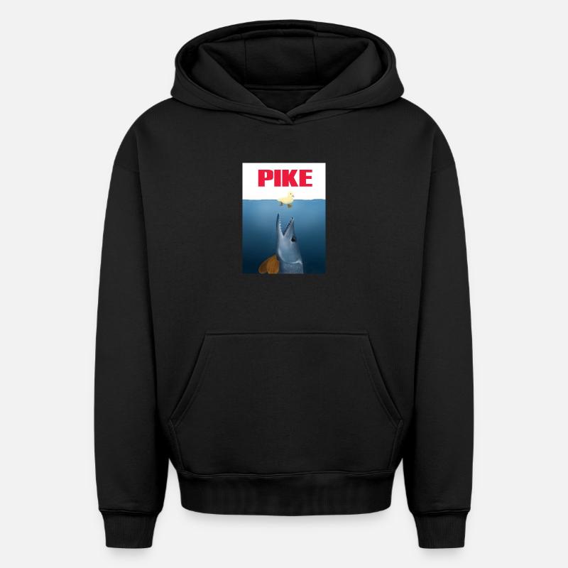 Attaques de brochets - Sweat à capuche unisexe oversize épais SPREAD - noir
