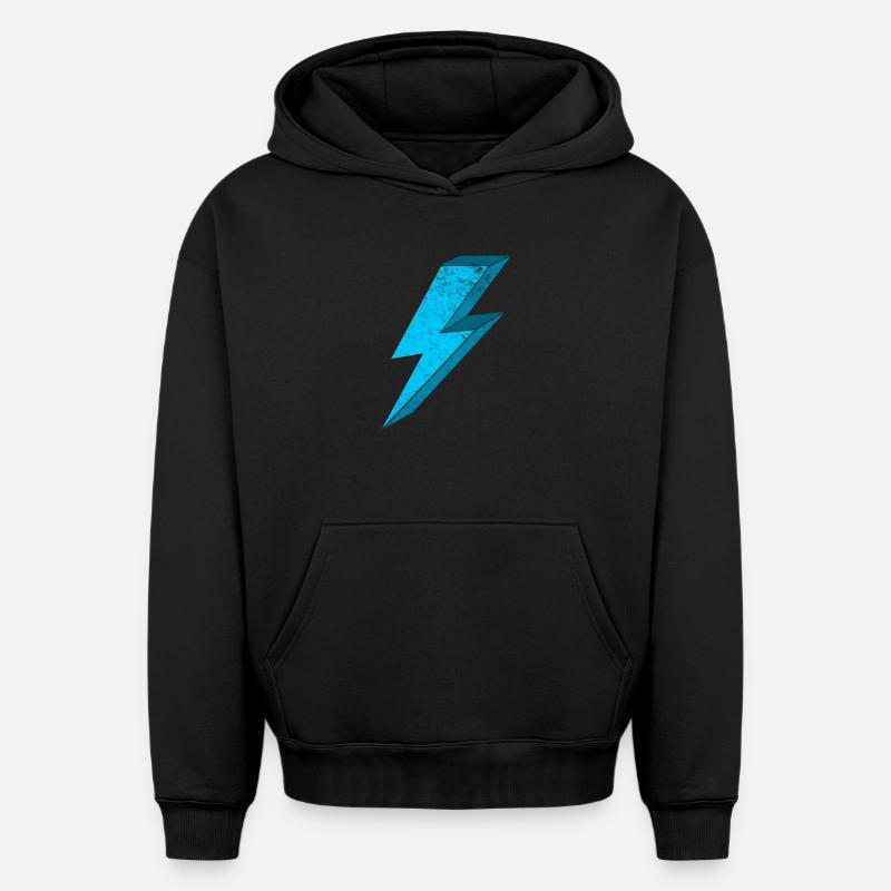 Conception d'éclairage électrique 3D - Sweat à capuche unisexe oversize épais SPREAD - noir
