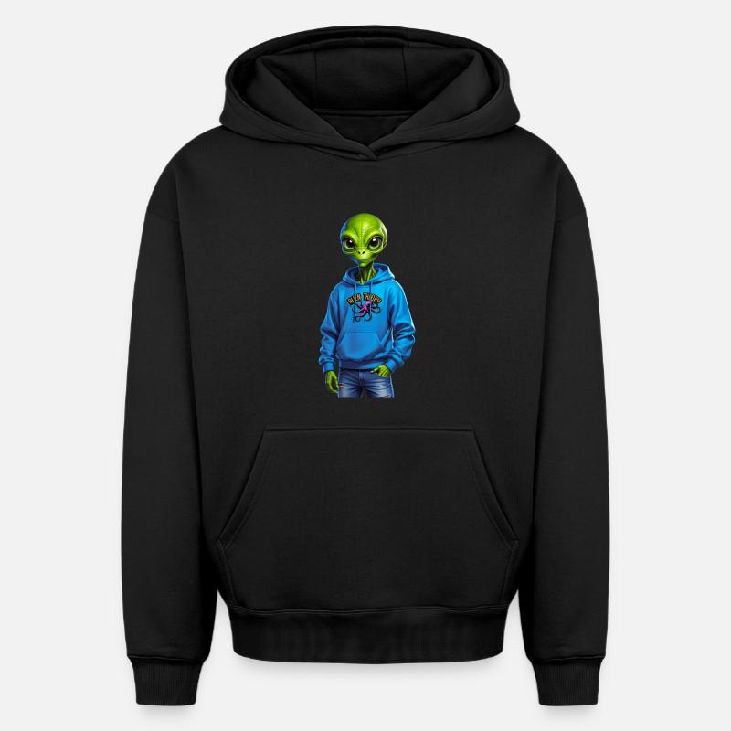 Alien - Sweat à capuche unisexe oversize épais SPREAD - noir