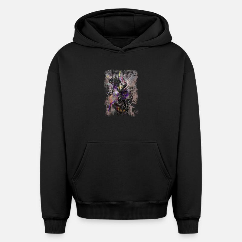 Texture abstraite - Sweat à capuche unisexe oversize épais SPREAD - noir