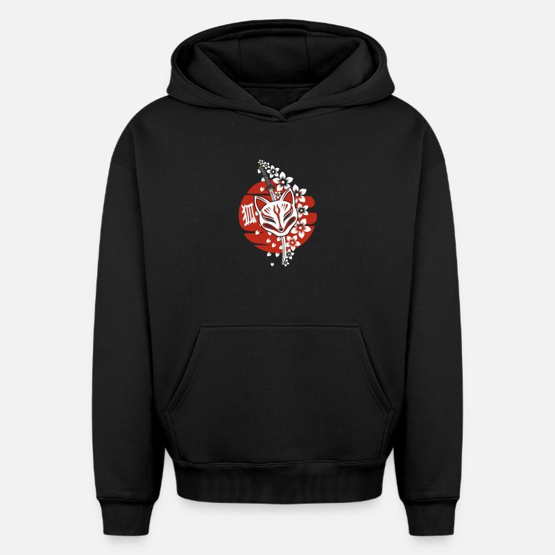 Kit de masque d’anime japonais - Sweat à capuche unisexe oversize épais SPREAD - noir