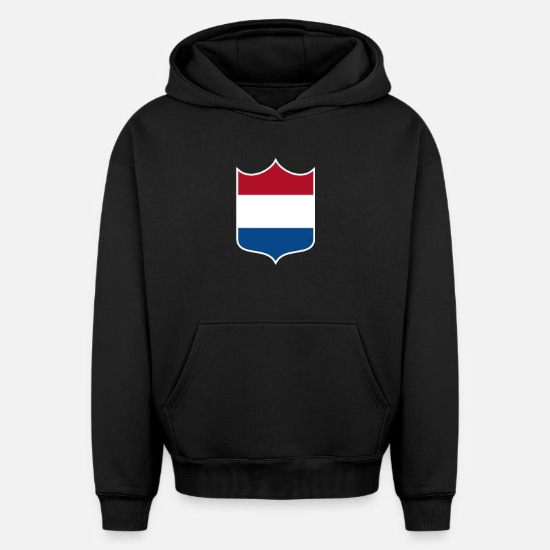 Pays-Bas - Sweat à capuche unisexe oversize épais SPREAD - noir