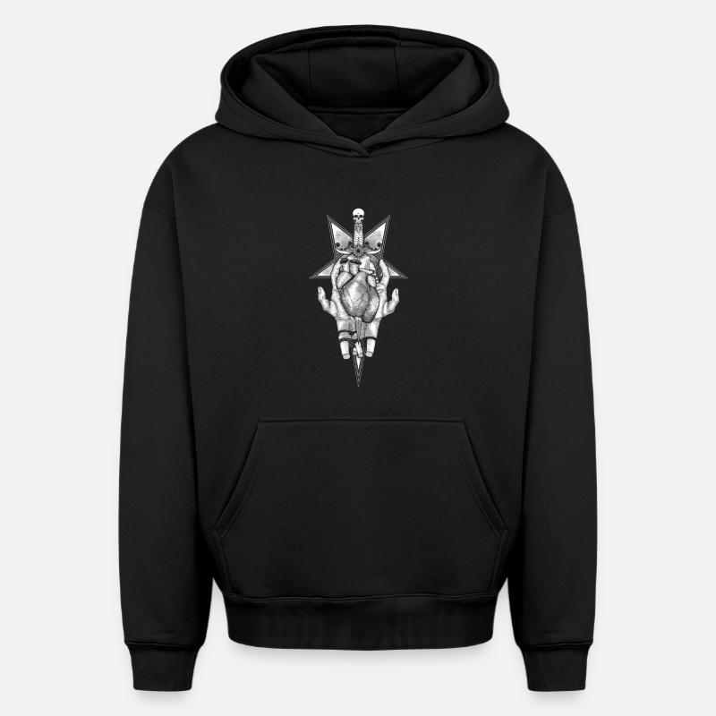 Aching Heart - Version noire - Sweat à capuche unisexe oversize épais SPREAD - noir