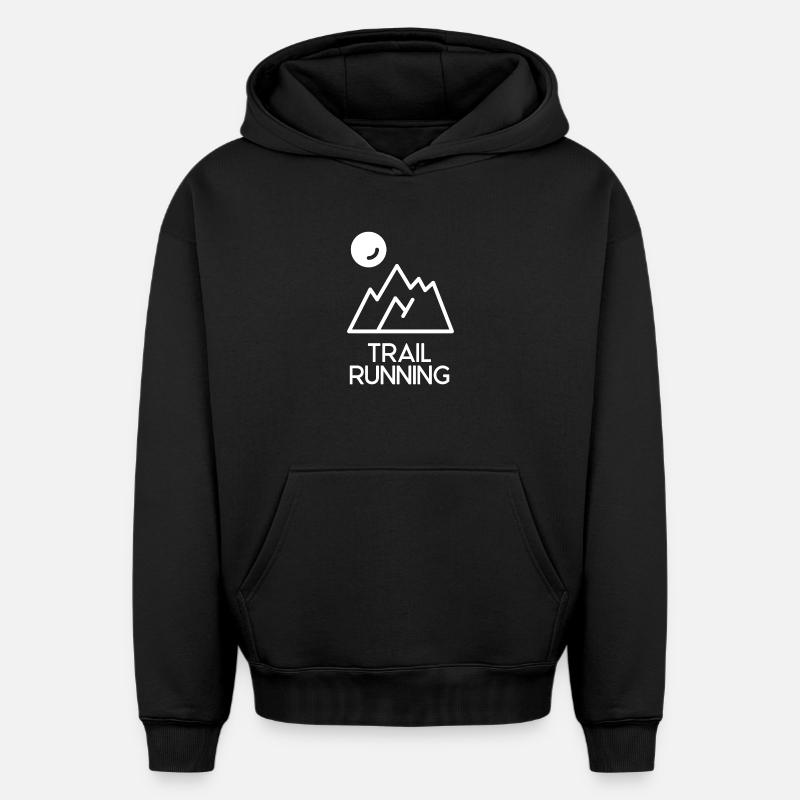 Trail Running - Sweat à capuche unisexe oversize épais SPREAD - noir