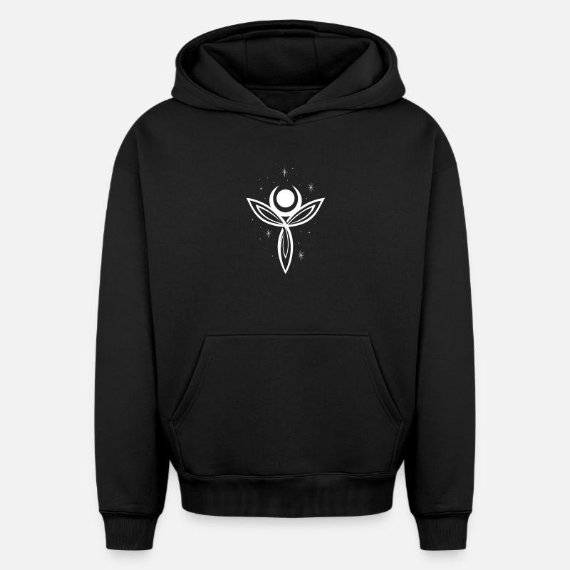 Déesse Lune Déesse Trinity Triquetra - Sweat à capuche unisexe oversize épais SPREAD - noir