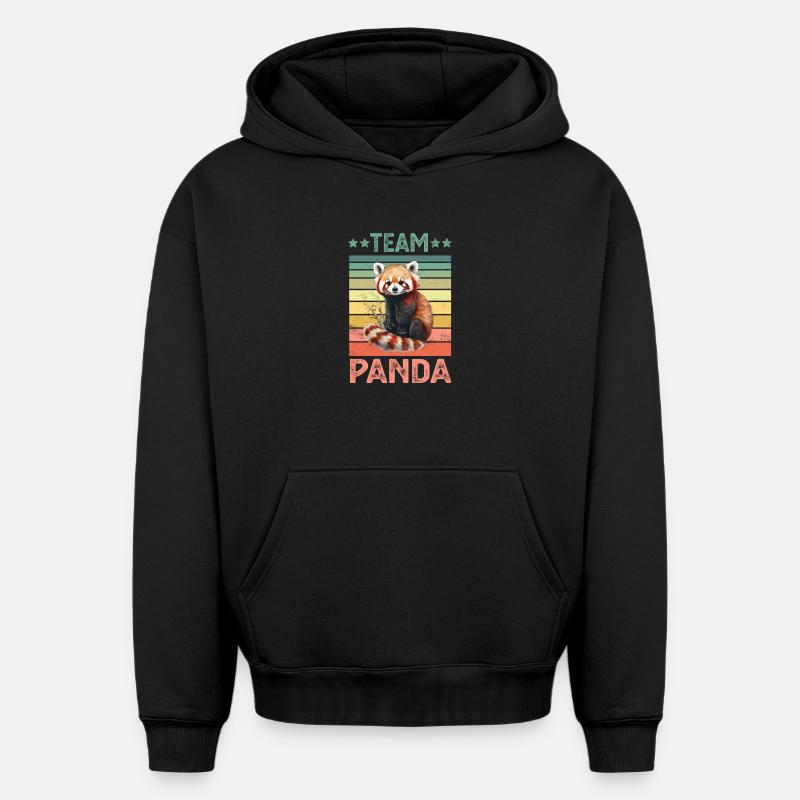 Petit panda - Sweat à capuche unisexe oversize épais SPREAD - noir