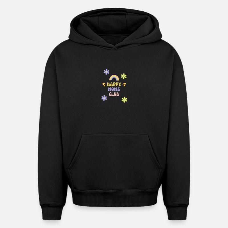 Mamans heureuses - Sweat à capuche unisexe oversize épais SPREAD - noir