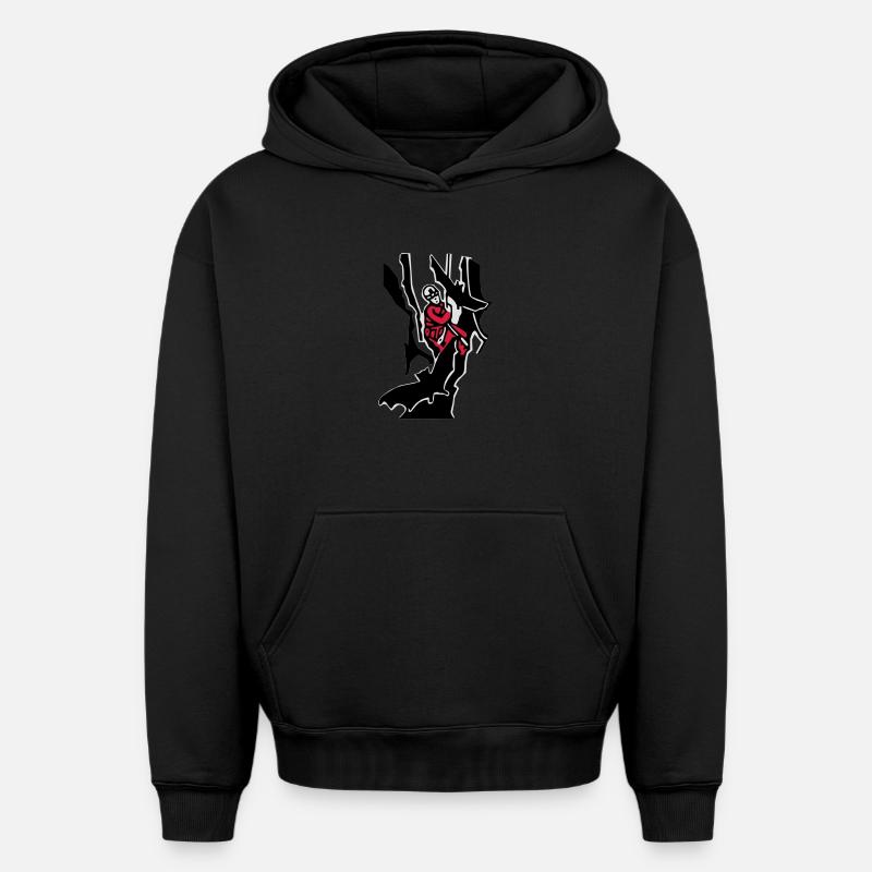 spéleologue - Sweat à capuche unisexe oversize épais SPREAD - noir