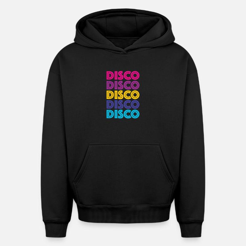 Disco Disco Disco - Sweat à capuche unisexe oversize épais SPREAD - noir
