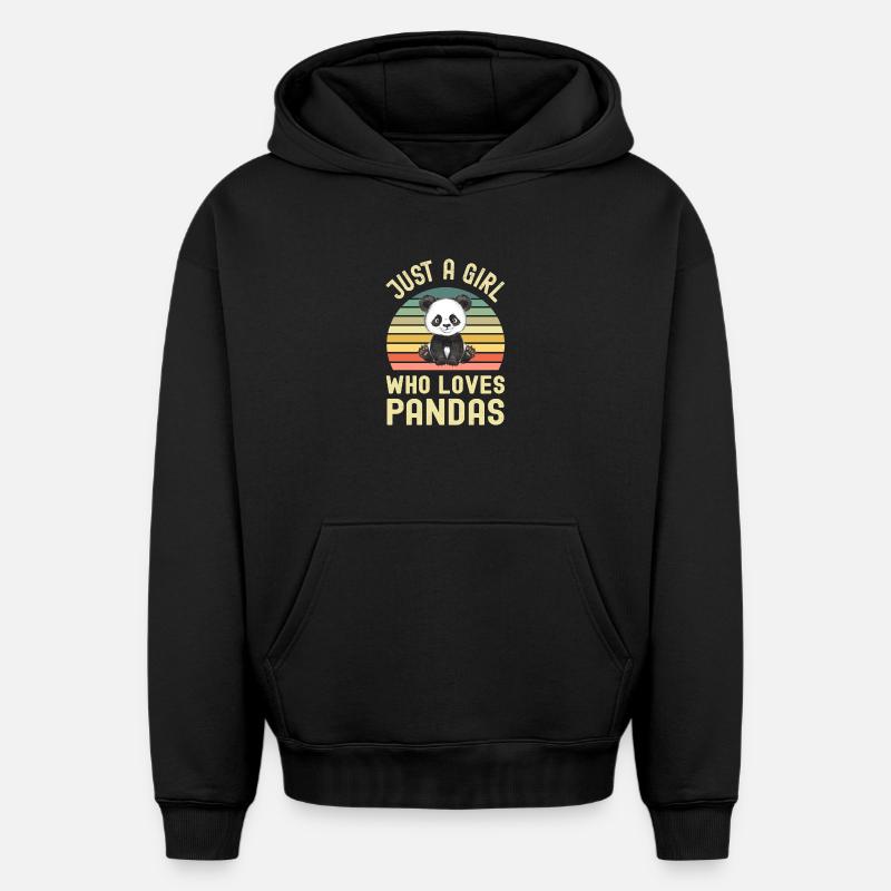Panda Panda Ours - Sweat à capuche unisexe oversize épais SPREAD - noir