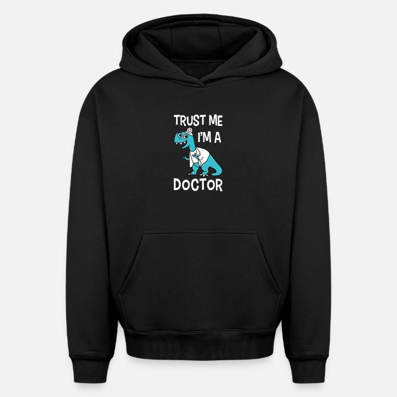 Docteur - Sweat à capuche unisexe oversize épais SPREAD - noir