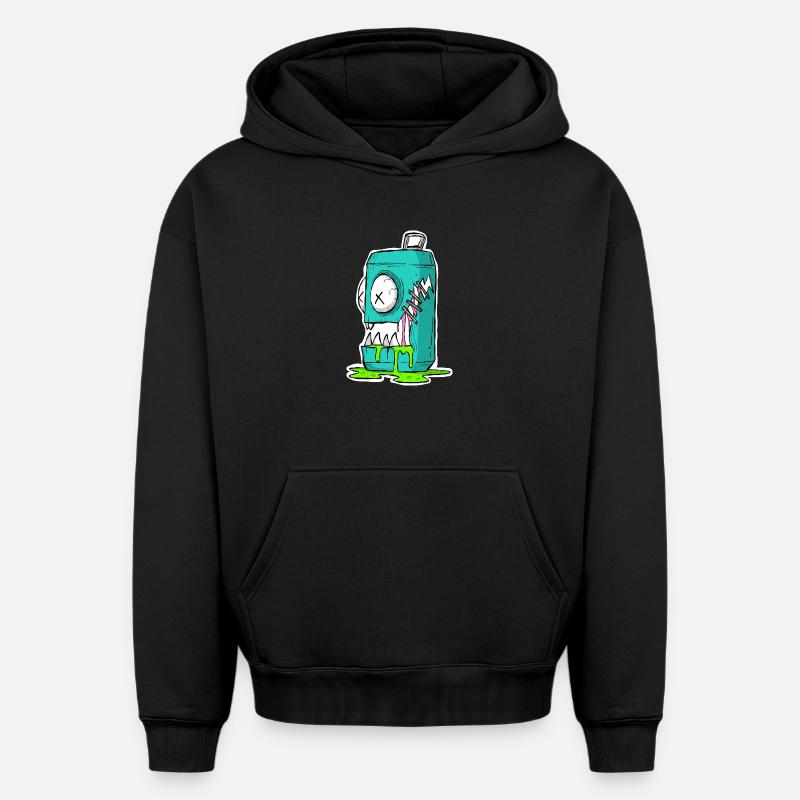 Monster Box Bande dessinée - Sweat à capuche unisexe oversize épais SPREAD - noir