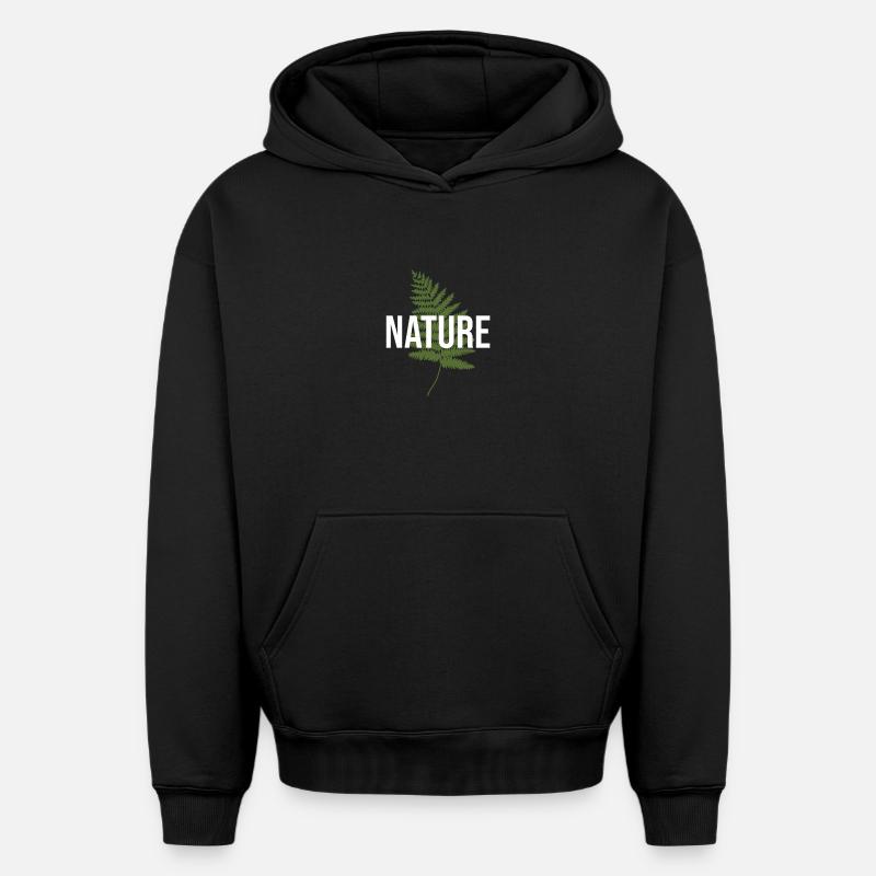 nature - Sweat à capuche unisexe oversize épais SPREAD - noir