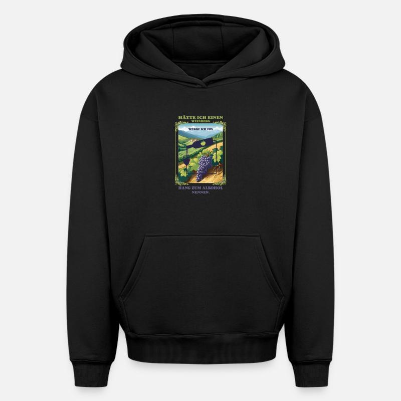 Penchant pour l’alcool - Sweat à capuche unisexe oversize épais SPREAD - noir