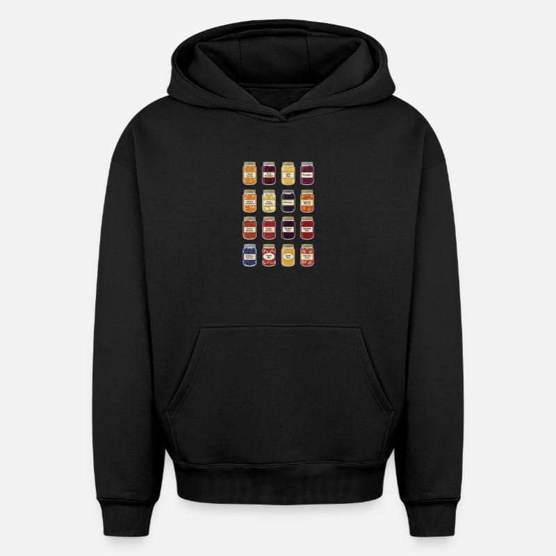 Confiture dans un bocal - Sweat à capuche unisexe oversize épais SPREAD - noir