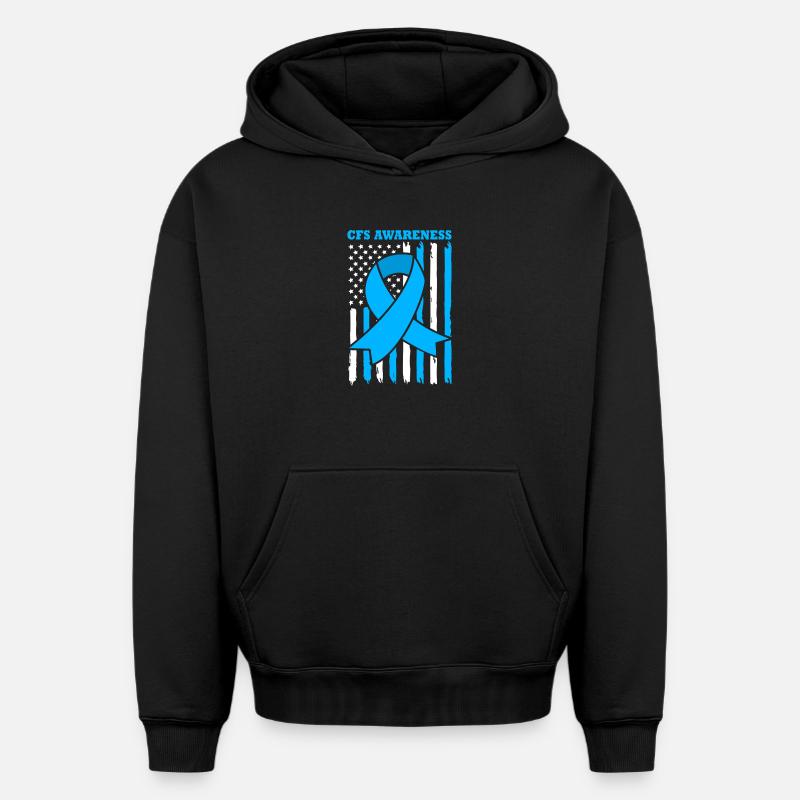 EM SFC - Sweat à capuche unisexe oversize épais SPREAD - noir