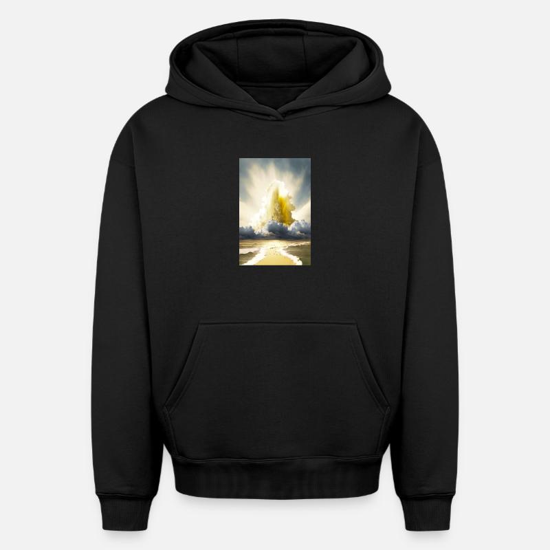 GOD 04 - Sweat à capuche unisexe oversize épais SPREAD - noir