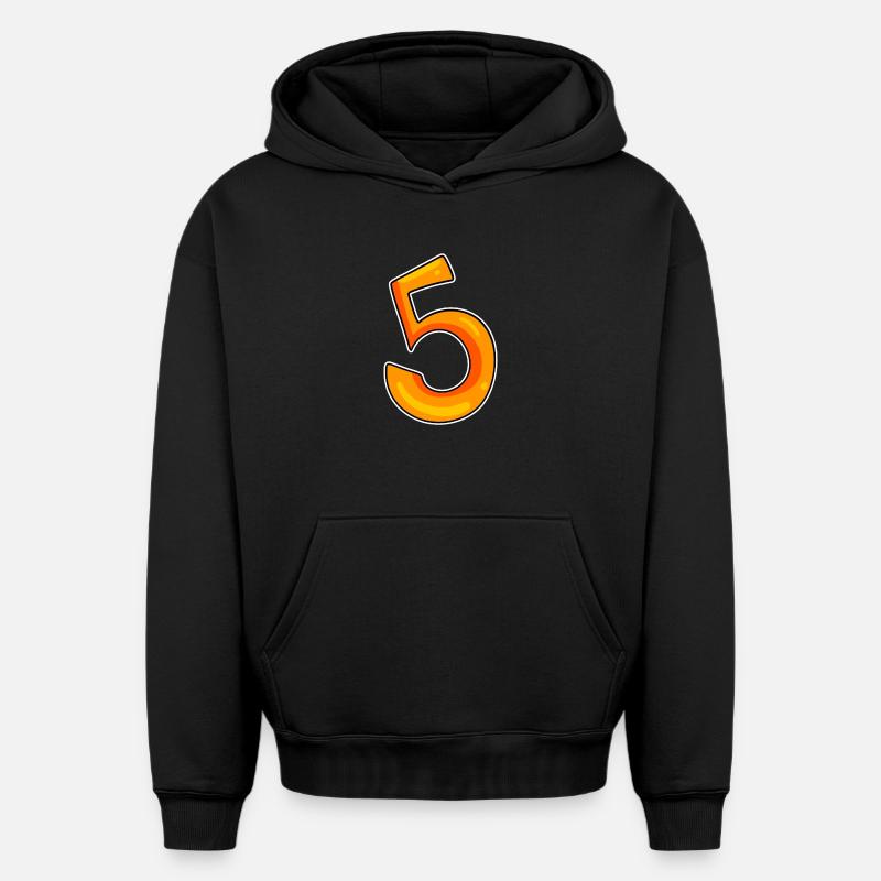Numéro 5 Numéro - Sweat à capuche unisexe oversize épais SPREAD - noir