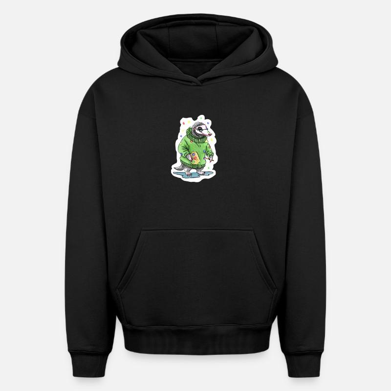 Maître peintre - Sweat à capuche unisexe oversize épais SPREAD - noir