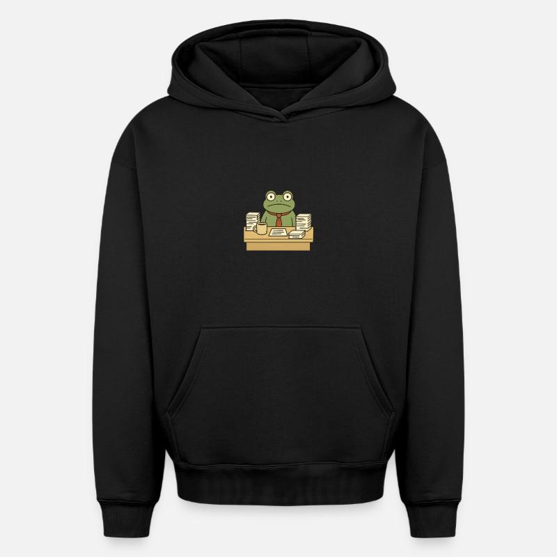 Grenouille d’affaires - Sweat à capuche unisexe oversize épais SPREAD - noir