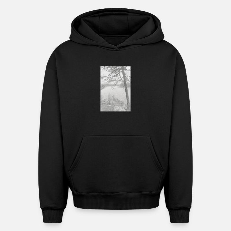 Nature - Sweat à capuche unisexe oversize épais SPREAD - noir