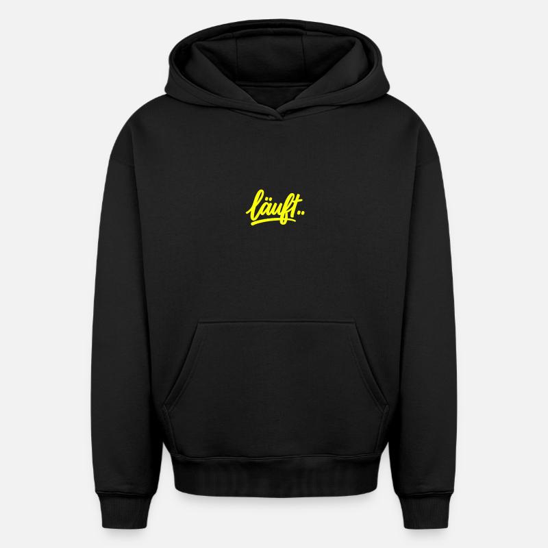 Courir... Neon - Sweat à capuche unisexe oversize épais SPREAD - noir