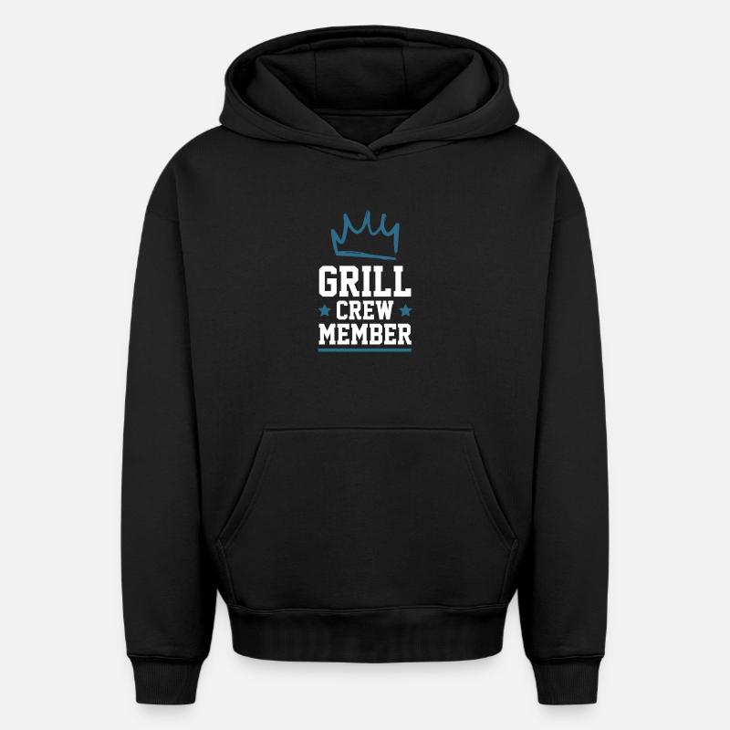 Équipe de grillades - Sweat à capuche unisexe oversize épais SPREAD - noir