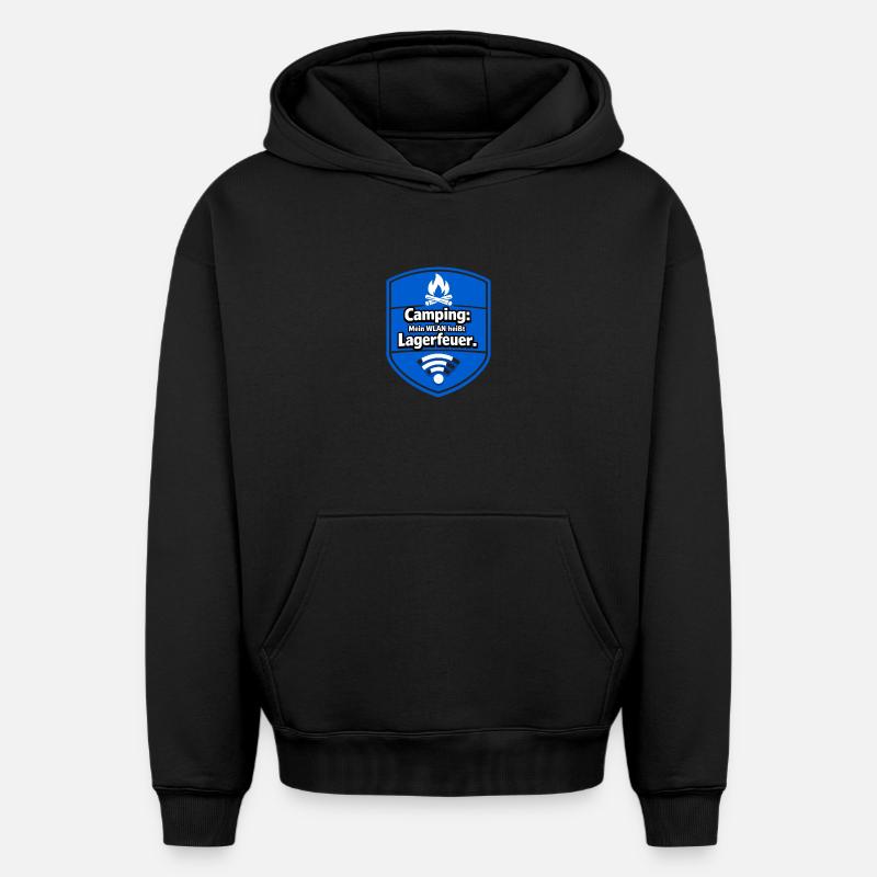 Feu de camp de camping - Sweat à capuche unisexe oversize épais SPREAD - noir
