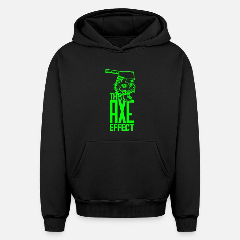 Crâne avec hache - Sweat à capuche unisexe oversize épais SPREAD - noir
