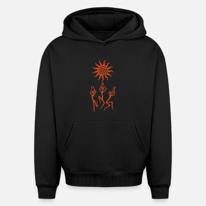 La danse du soleil - Sweat à capuche unisexe oversize épais SPREAD - noir
