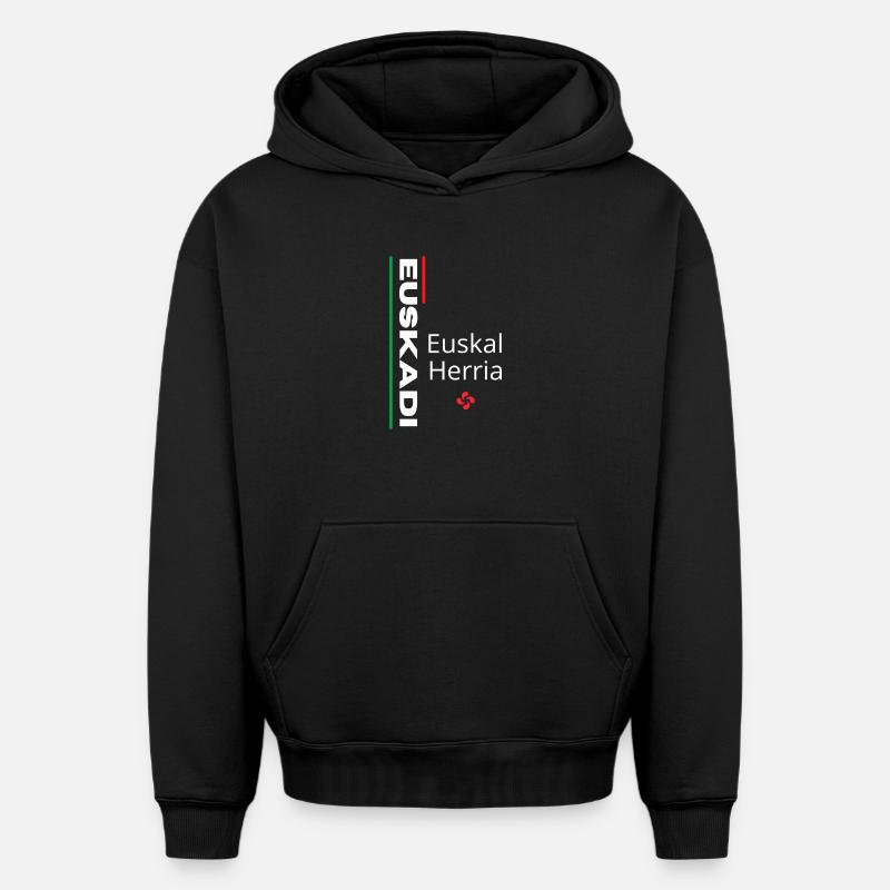 Lebendiges Euskal Herria-Muster - Oversized Heavyweight Unisex Hoodie - Schwarz