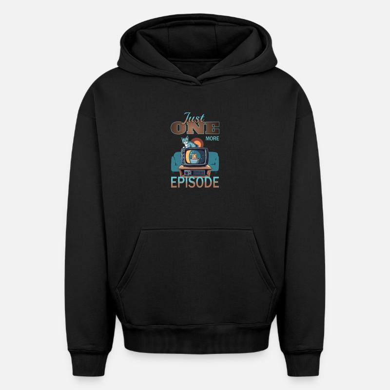 Chat dans les airs - Sweat à capuche unisexe oversize épais SPREAD - noir